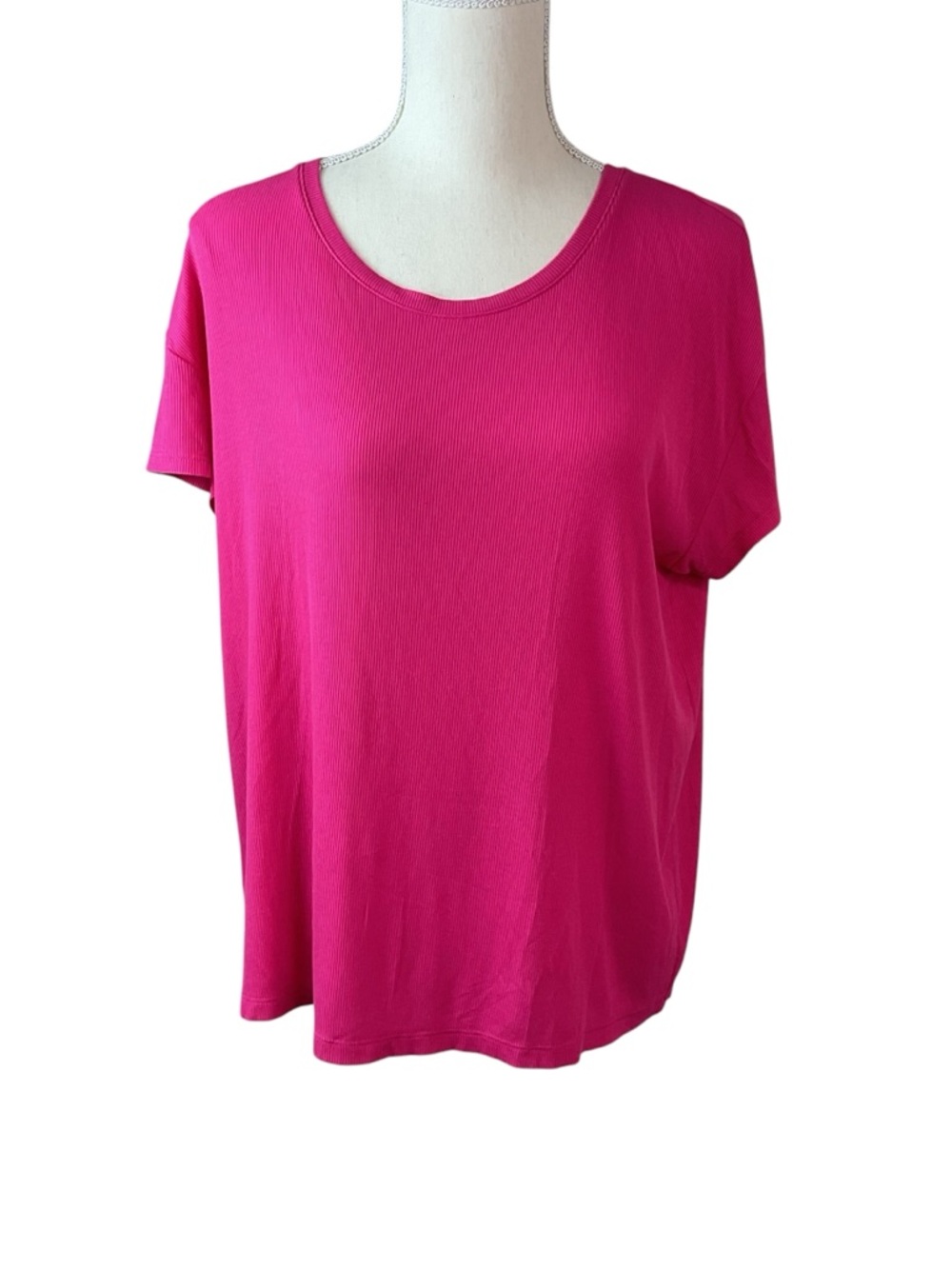 Tommy John Short Sleeve knit Tee - Hot Pink S/P